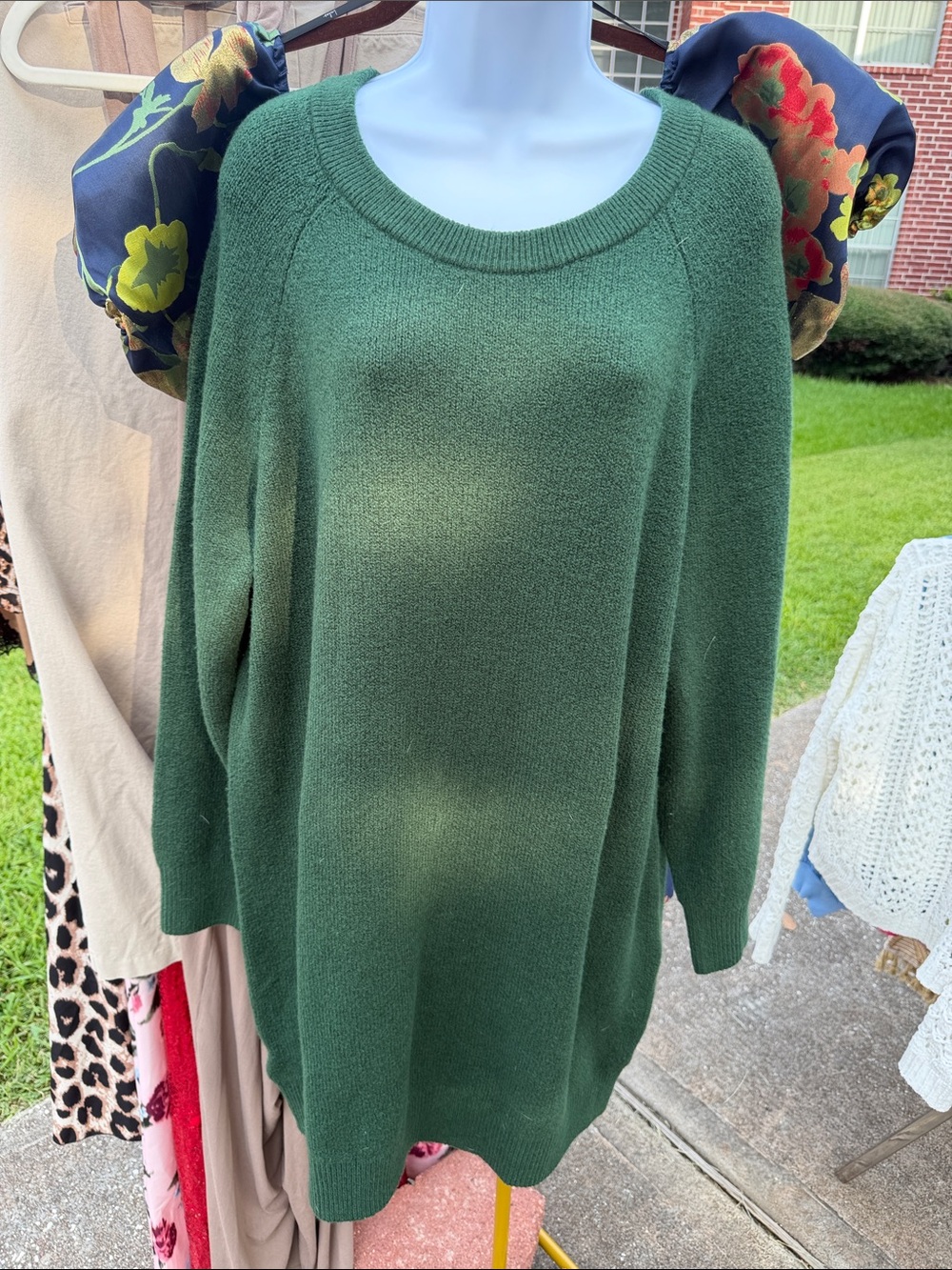 Old Navy Forest Green Scoop Neck Sweater Dress